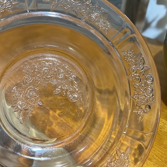 Vintage Federal Pink Depression Glass Sharon Cabbage Rose 7.5 Butter Dish no lid - Picture 4 of 5